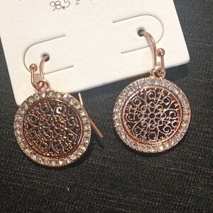 Elegant Rose Gold Filigree Earrings